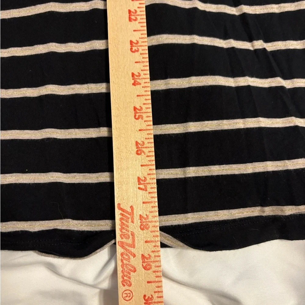 Soma Black and Gray Striped Pajama Top - Picture 4 of 7
